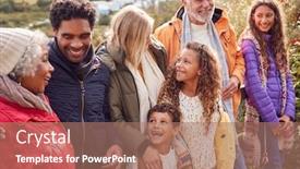  Presentation with winter family - Beautiful presentation featuring active-multi-generation-family backdrop and a coral colored foreground