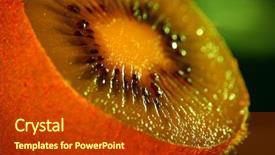  Presentation with kiwi fruit - Amazing presentation design having superconductor - circuit board with cooper busbar backdrop and a  colored foreground.