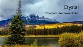  Presentation with forests - Colorful presentation design enhanced with active photo and eco-tourism backdrop and a light blue colored foreground