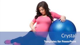  Presentation with pregnant woman - Amazing presentation design having active-pregnant-woman-with-gymnastic backdrop and a teal colored foreground