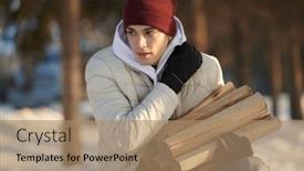  Presentation with recreation - Theme with active-recreation-in-winter-travel background and a coral colored foreground