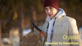  Presentation with recreation - Slide set featuring active-recreation-in-winter-travel background and a violet colored foreground