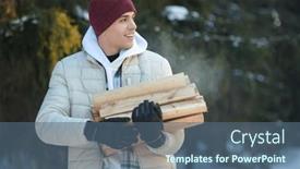  Presentation with recreation - PPT theme having active-recreation-in-winter-travel background and a ocean colored foreground