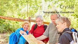  Presentation with tour - Theme having active-senior-hiking-group-hiking background and a blonde colored foreground