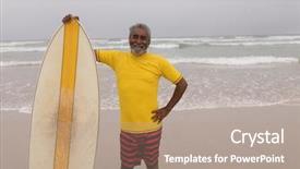  Presentation with physical activity seniors active senior - Amazing theme having active senior male surfer standing backdrop and a coral colored foreground