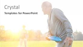  Presentation with flare - Cool new PPT layouts with active-senior-man-throwing-disc backdrop and a white colored foreground