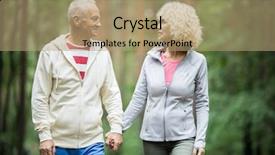  Presentation with physical activity seniors active senior - Amazing slide deck having active senior spouses in sportswear backdrop and a coral colored foreground