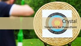  Presentation with active shooter - Theme featuring active shooter - archer with bow takes aim background and a lemonade colored foreground