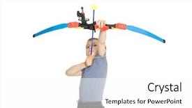  Presentation with toothpaste little kid boy brushing - Amazing theme having active shooter - blonde boy shooting a bow backdrop and a  colored foreground