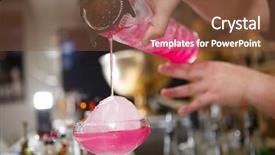  Presentation with bartender - Presentation design featuring active shooter - close-up of bartender hand pouring background and a tawny brown colored foreground