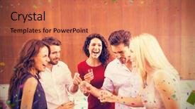  Presentation with shots - Audience pleasing PPT theme consisting of active shooter - group of friends drinking shots backdrop and a red colored foreground