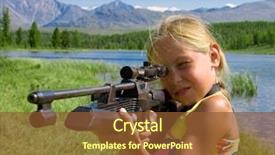  Presentation with stopping school shooting attacks - Cool new PPT theme with active shooter - little girl shooting with airgun backdrop and a  colored foreground