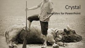  Presentation with retro - Presentation theme featuring active shooter - retro style picture background and a mint green colored foreground