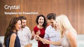  Presentation with shots - Presentation theme enhanced with active shooter - young and handsome group background and a coral colored foreground