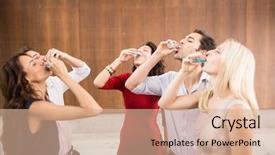  Presentation with shots - Presentation consisting of active shooter - young and handsome group background and a  colored foreground