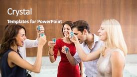  Presentation with shots - Beautiful presentation featuring active shooter - young and handsome group backdrop and a red colored foreground