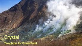  Presentation with sulphur - Amazing theme having active sulphur vents of owakudani backdrop and a tawny brown colored foreground