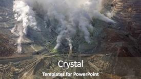  Presentation with fuji volcano - PPT theme consisting of active sulphur vents of owakudani background and a dark gray colored foreground