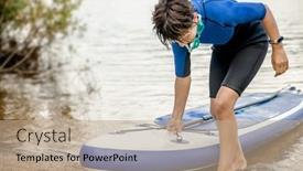  Presentation with active lifestyle - Slide deck featuring active-teen-girl-paddling background and a coral colored foreground