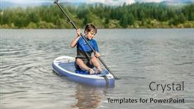  Presentation with active lifestyle - Slides consisting of active-teen-girl-paddling background and a light gray colored foreground