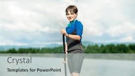  Presentation with active lifestyle - Presentation theme featuring active-teen-girl-paddling background and a light gray colored foreground