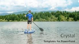  Presentation with active lifestyle - PPT theme consisting of active-teen-girl-paddling background and a light gray colored foreground