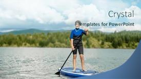  Presentation with active lifestyle - Theme consisting of active-teen-girl-paddling background and a sky blue colored foreground
