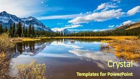  Presentation with rocky mountains - Beautiful PPT theme featuring active tourism and ecotourism backdrop and a tawny brown colored foreground