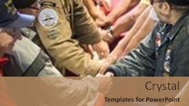  Presentation with memorial service - Audience pleasing PPT theme consisting of active-u-s-military-service backdrop and a coral colored foreground