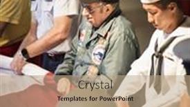  Presentation with memorial service - Beautiful PPT theme featuring active-u-s-military-service backdrop and a coral colored foreground