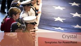  Presentation with memorial service - Theme having active-u-s-military-service background and a coral colored foreground