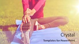  Presentation with loss - Colorful PPT theme enhanced with active weight loss - fitness sport training people backdrop and a light blue colored foreground