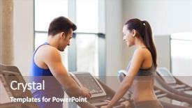  Presentation with woman sport - Cool new theme with active weight loss - sport fitness lifestyle technology backdrop and a coral colored foreground