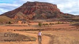  Presentation with biking - Slides having active-woman-biking-in-spain background and a coral colored foreground