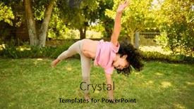  Presentation with home garden - PPT layouts consisting of active-young-girl-having-fun background and a gold colored foreground