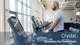  Presentation with treadmill - Slide deck featuring active-young-man-training background and a ocean colored foreground