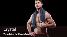  Presentation with camera - PPT layouts enhanced with active-young-muscular-shirtless-man background and a wine colored foreground