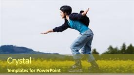  Presentation with disabled people lonely girl - Colorful slide deck enhanced with rollerblade - active young people - girl backdrop and a tawny brown colored foreground