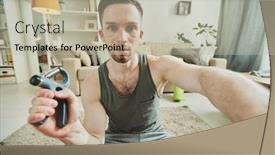  Presentation with stream - Colorful slide deck enhanced with active-young-sportsman-with-sports backdrop and a mint green colored foreground