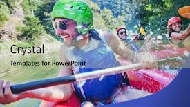  Presentation with pure splash water - PPT theme consisting of activit - canoe water joy splashes fun background and a mint green colored foreground