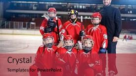  Presentation with ice hockey - Cool new presentation with ice hockey boys players team backdrop and a red colored foreground