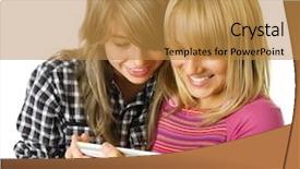  Presentation with tablets wood table tablet white - Cool new slides with activities social activities - teenagers using touchpad pc tablet backdrop and a  colored foreground