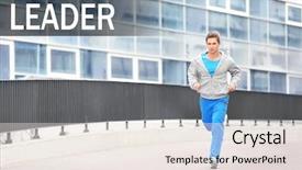  Presentation with work life balance scales business - Slide deck enhanced with activities training methods - word leader on background business background and a lemonade colored foreground