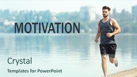  Presentation with motivation - Presentation theme featuring activities training methods - word motivation on background business background and a sky blue colored foreground