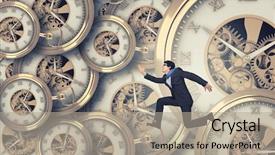  Presentation with time is running out - Presentation design featuring activities work - concept of time with funny background and a  colored foreground