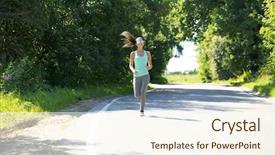  Presentation with complete - Colorful presentation enhanced with activity completion - athletic happy brunette woman working backdrop and a  colored foreground