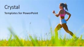  Presentation with complete - Cool new PPT theme with activity completion - athletic woman working backdrop and a  colored foreground