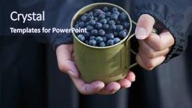  Presentation with blueberries - Beautiful slides featuring activity completion - full metal cup with fresh backdrop and a ocean colored foreground