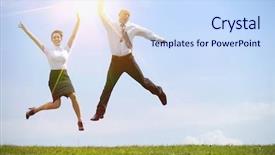  Presentation with park - Cool new slide deck with activity completion - portrait of business couple enjoying backdrop and a  colored foreground