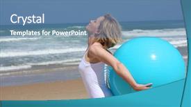  Presentation with beach ball sand dunes - Cool new slides with activity costs - exercises with blue ball backdrop and a teal colored foreground